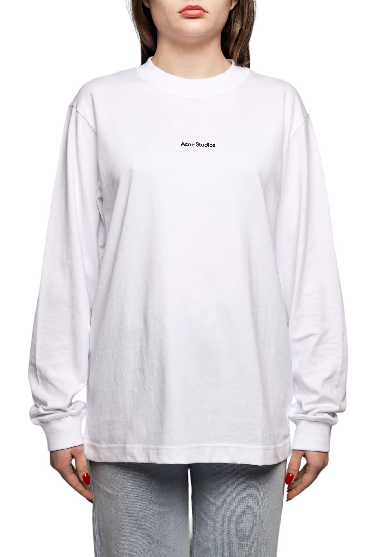 Acne Studios Erwin Long Sleeve Stamp Tee White