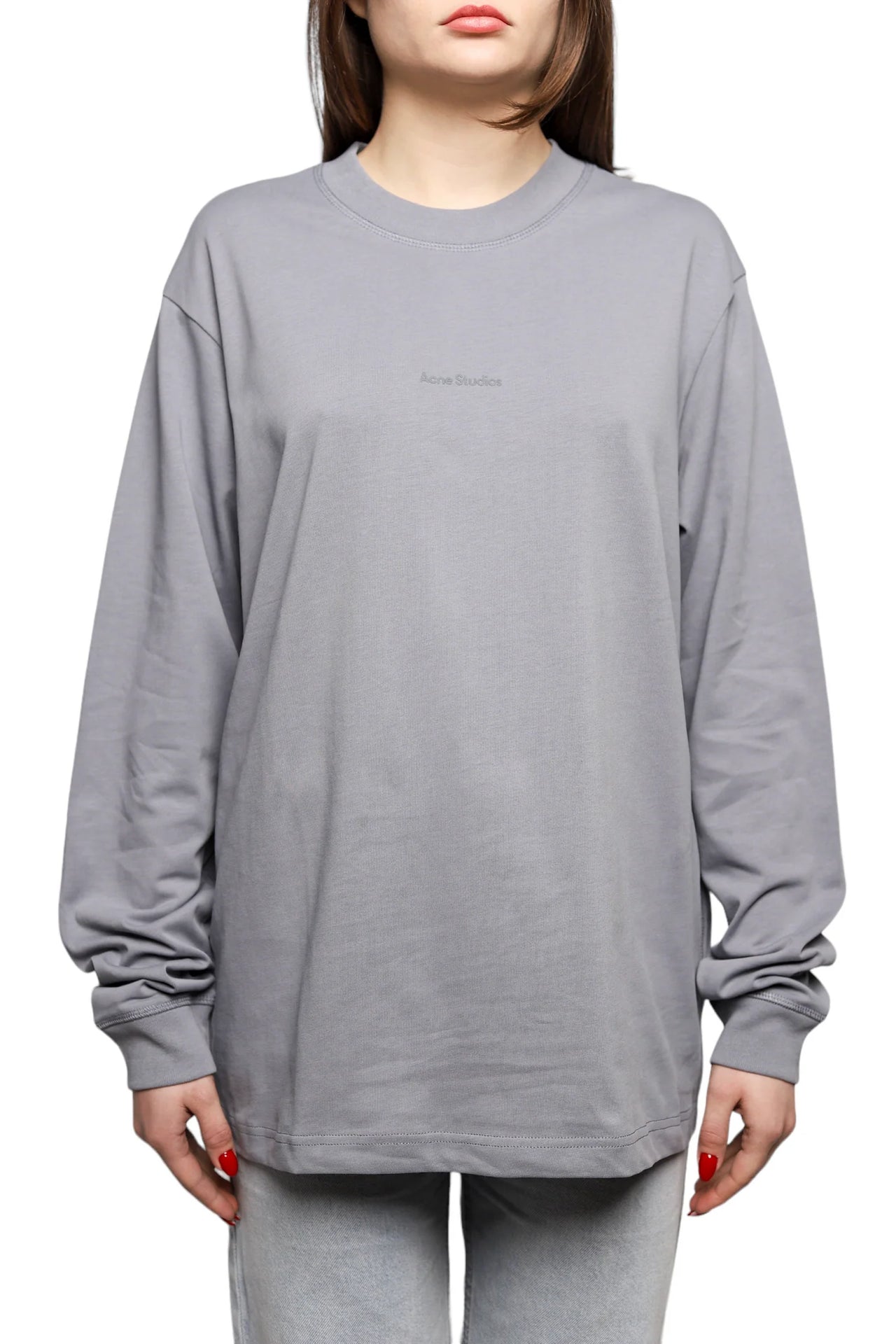 Acne Studios Simple Logo Long Sleeve Dark Grey - Оригінал