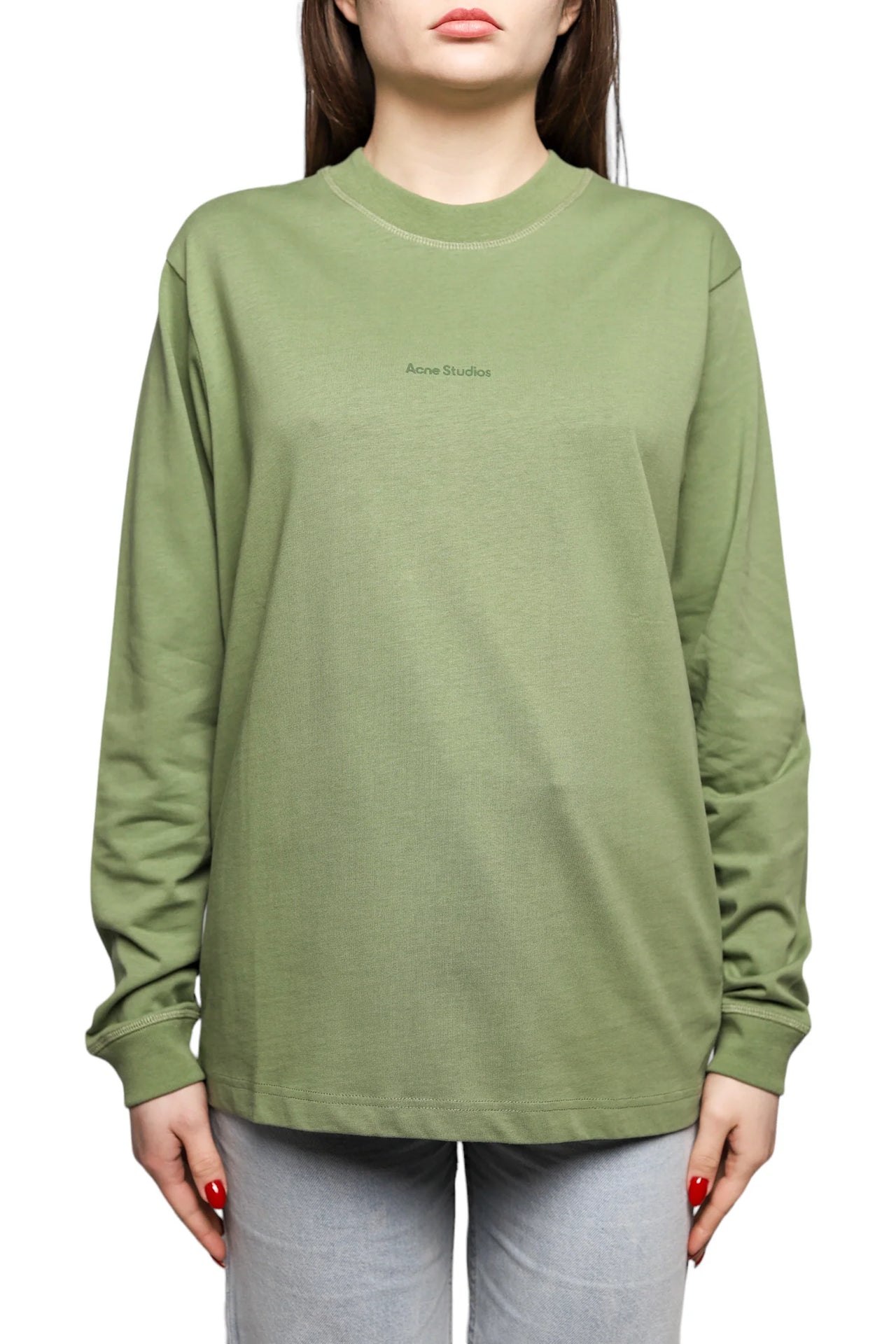 Acne Studios Simple Logo Long Sleeve Olive - Оригінал