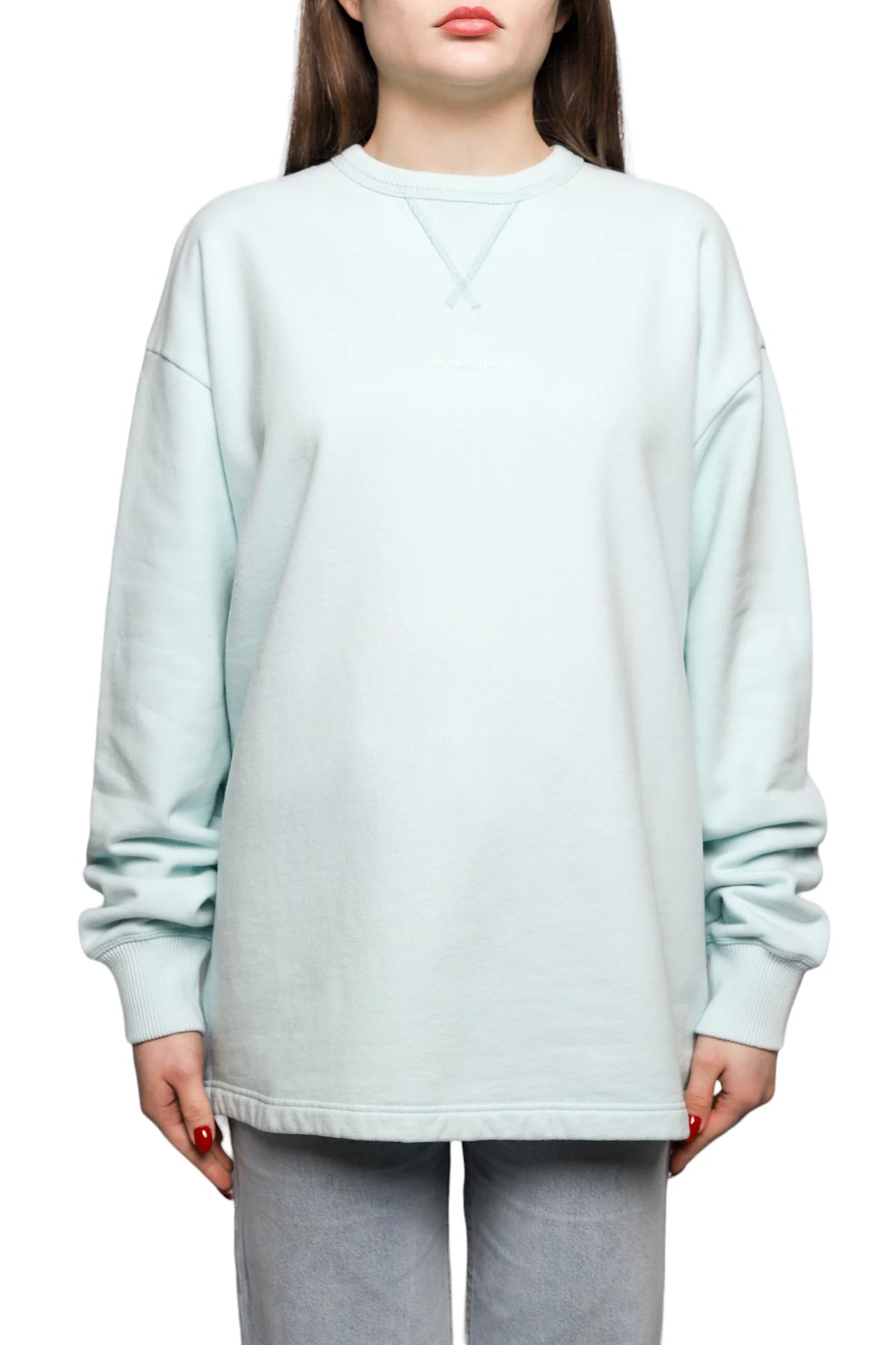 Acne Studios Reverse Fin Stamp Logo Sweatshirt Blue