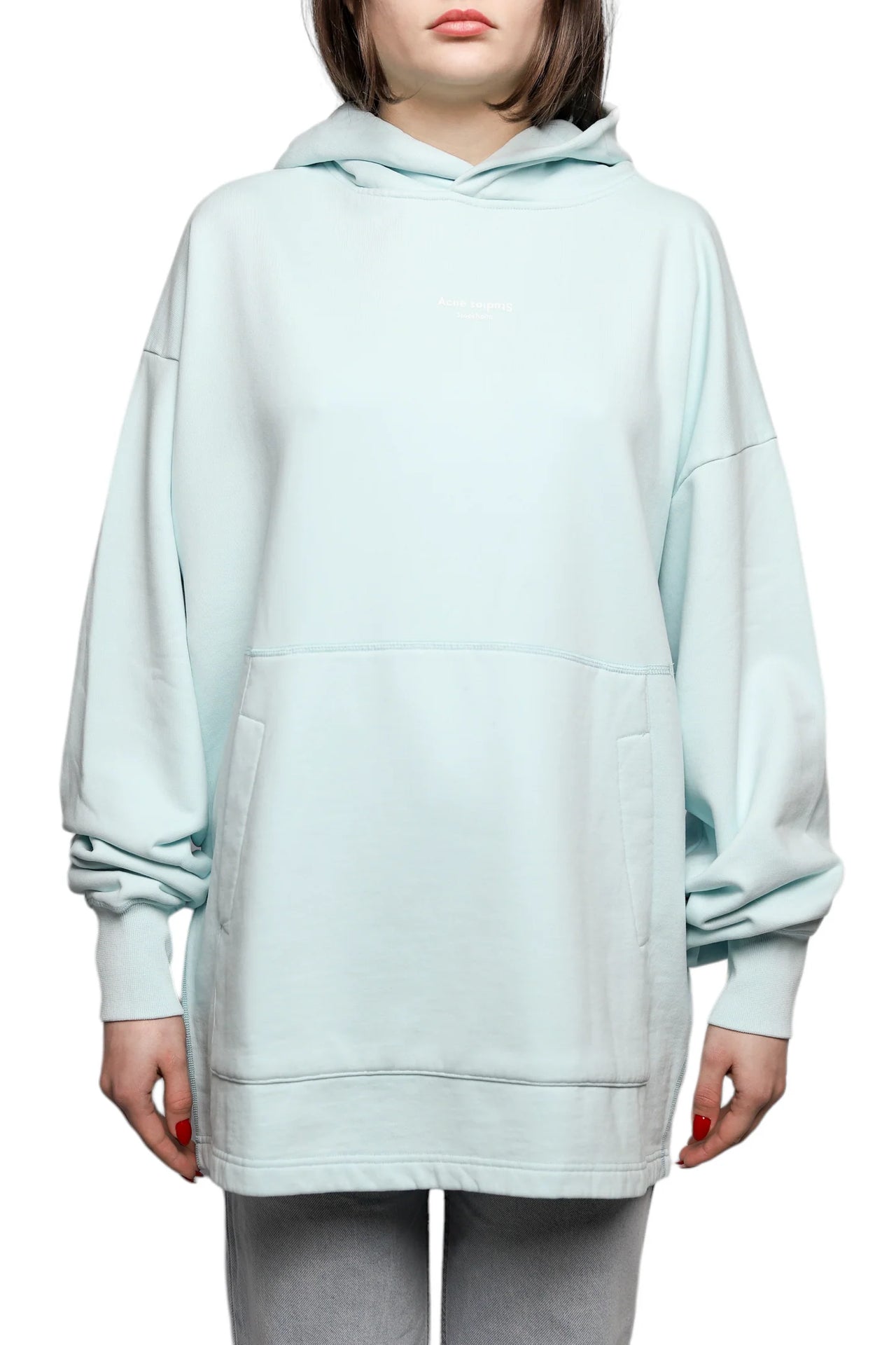 Acne Studios Franklin Reverse Logo Hoody Blue