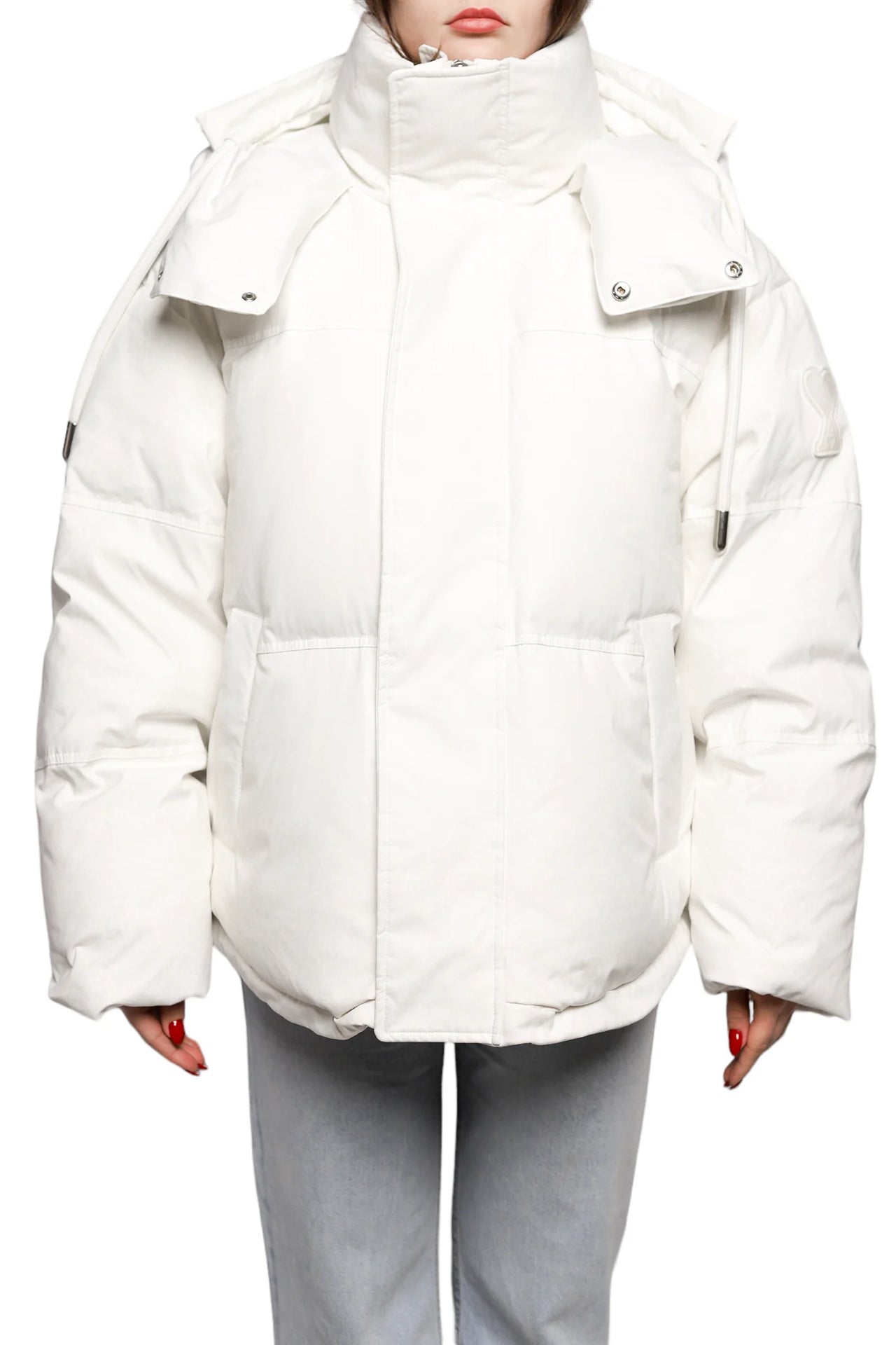 AMI Paris Ami de Coeur-Patch Padded Jacket White