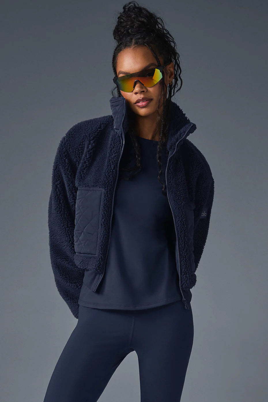 Alo Yoga Sherpa Edge Bomber Navy
