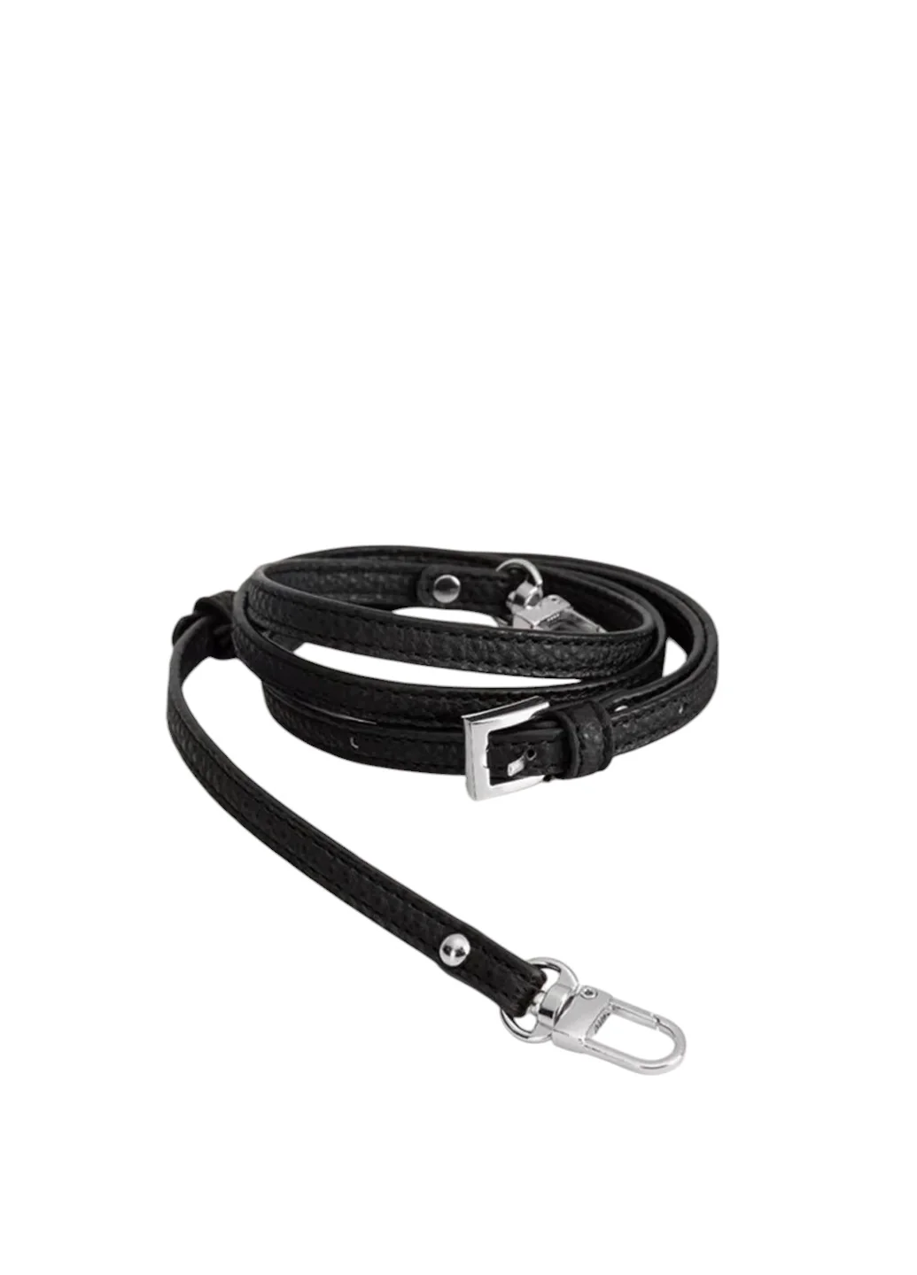 Longchamp Leather Shoulder Strap Black\Silver