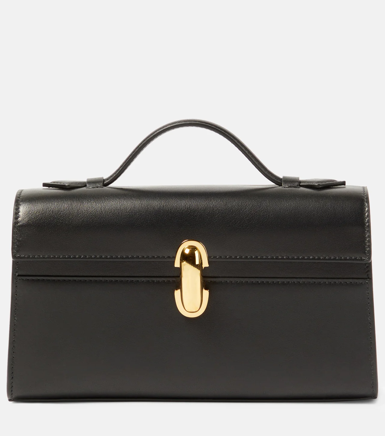 Savette Symmetry Pochette Leather Tote Bag Black