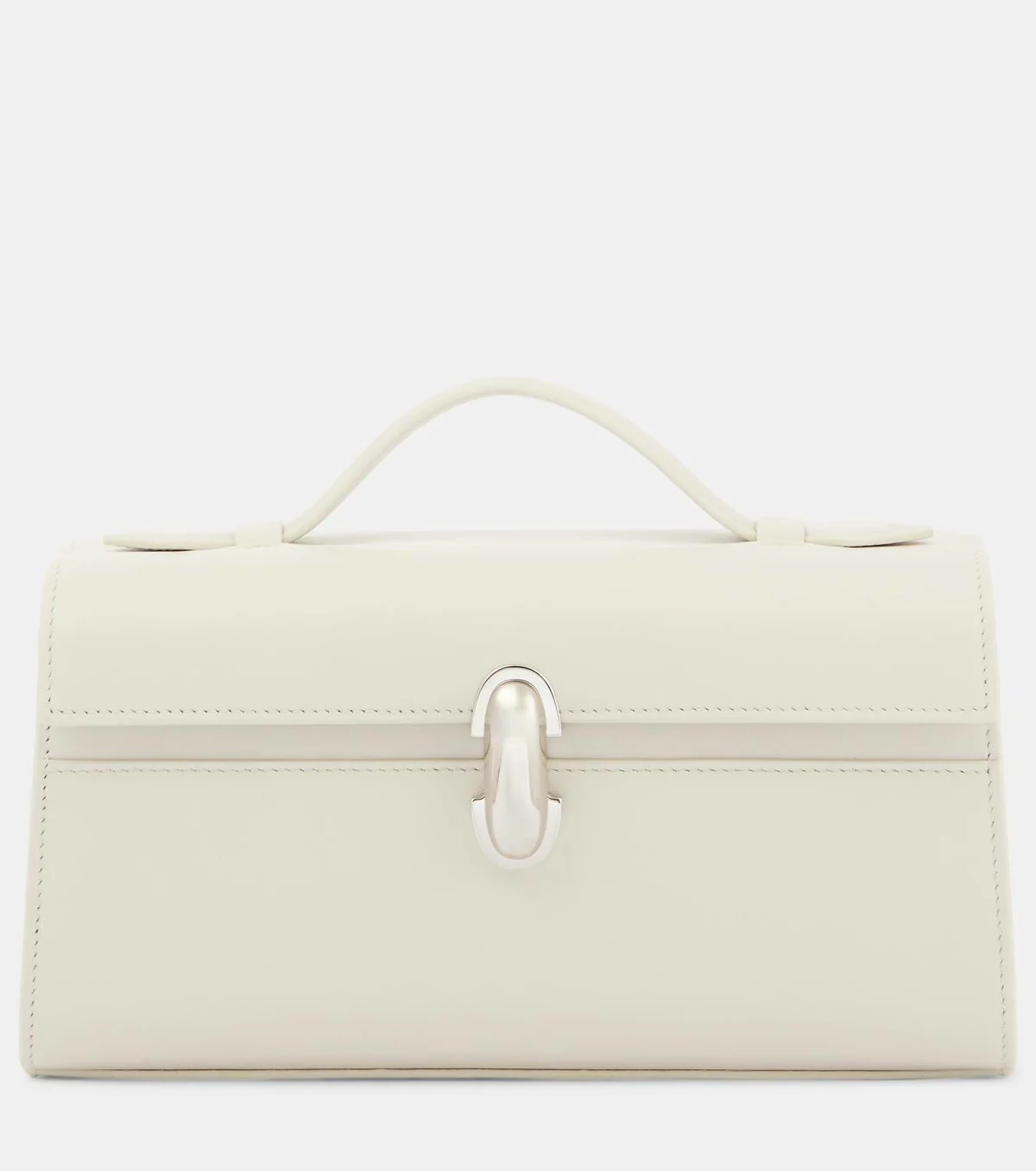 Savette Symmetry Pochette Leather Tote Bag Ivory