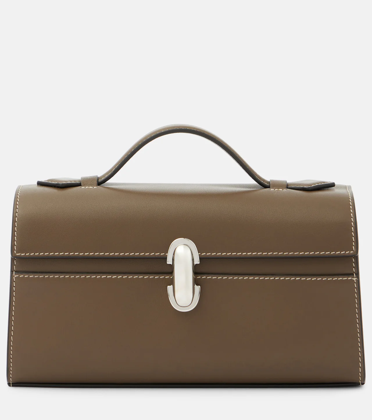 Savette Symmetry Pochette Leather Tote Bag Mink