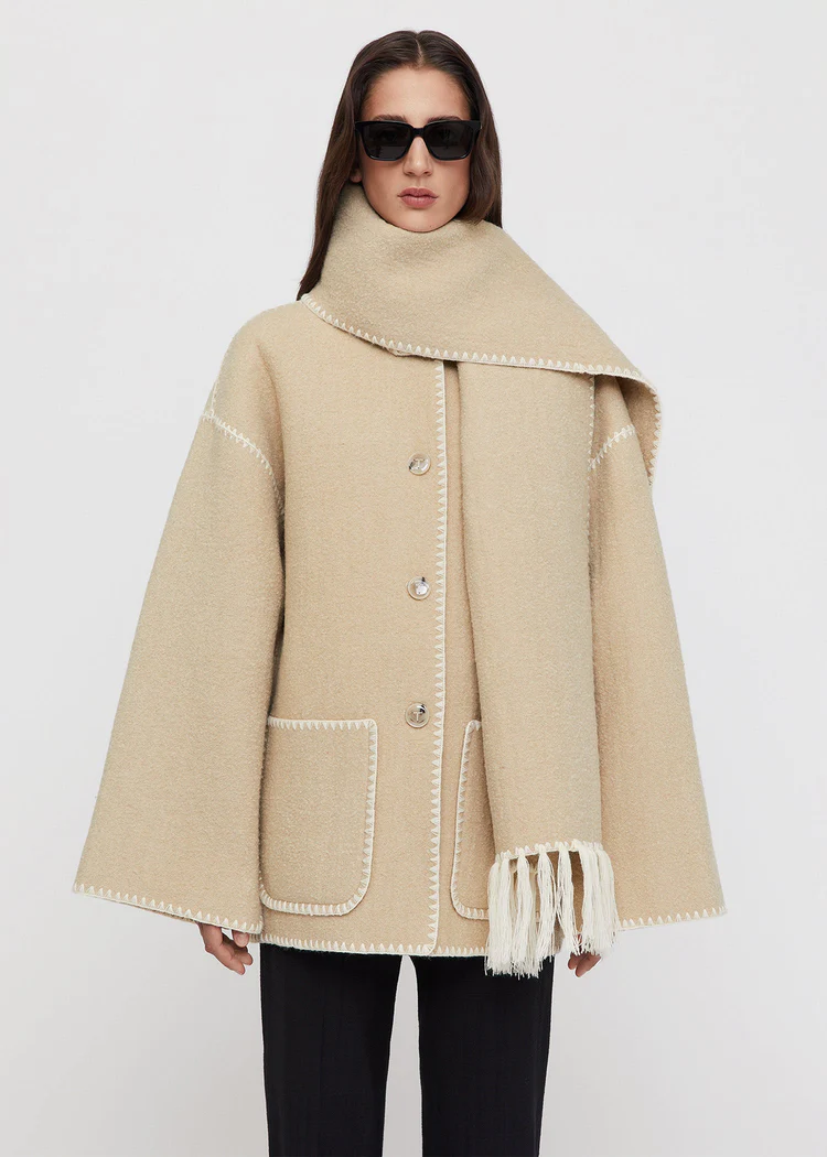 Toteme Embroidered Scarf Jacket Harvest