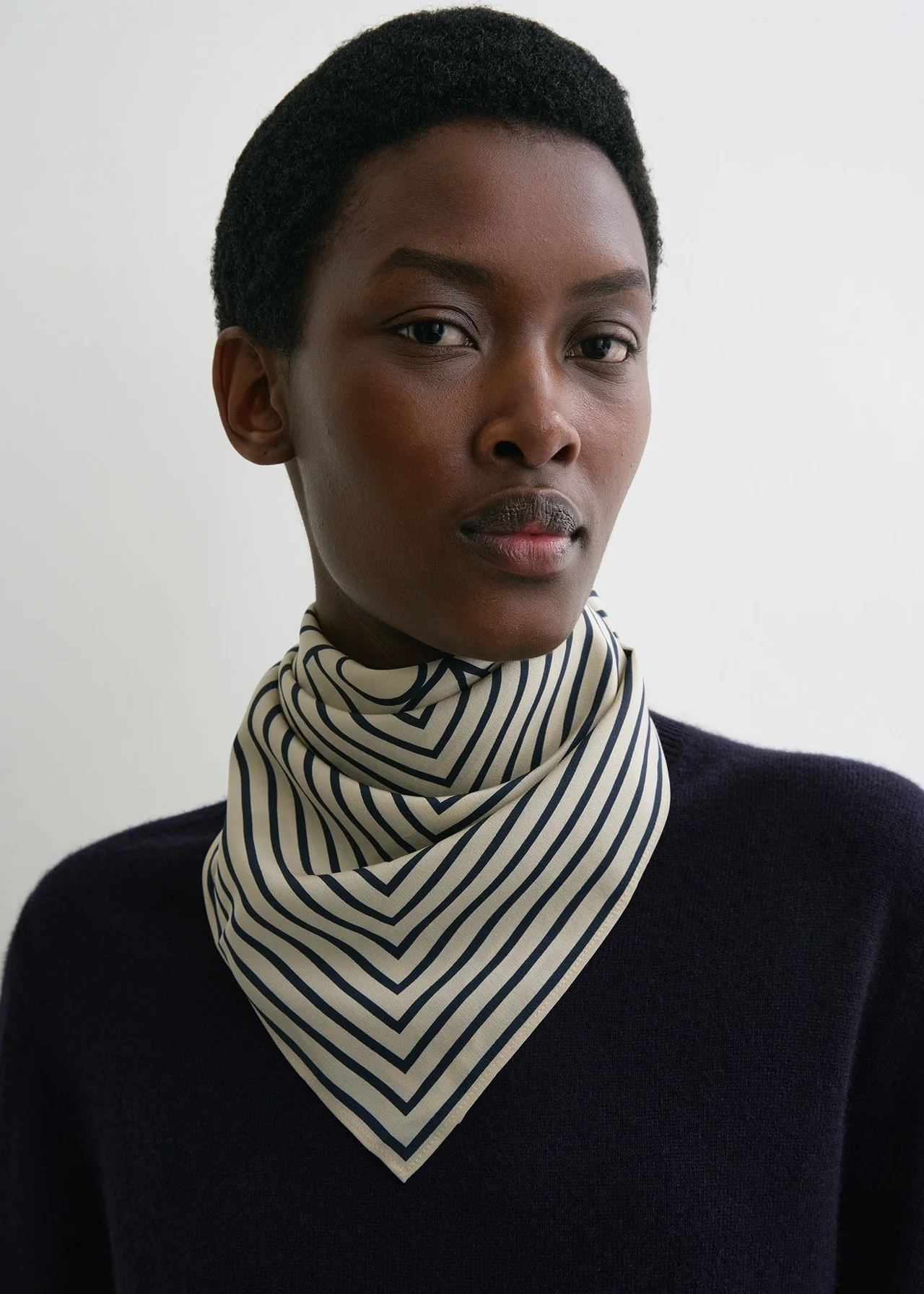 Toteme Signature Monogram Silk scarf Creme