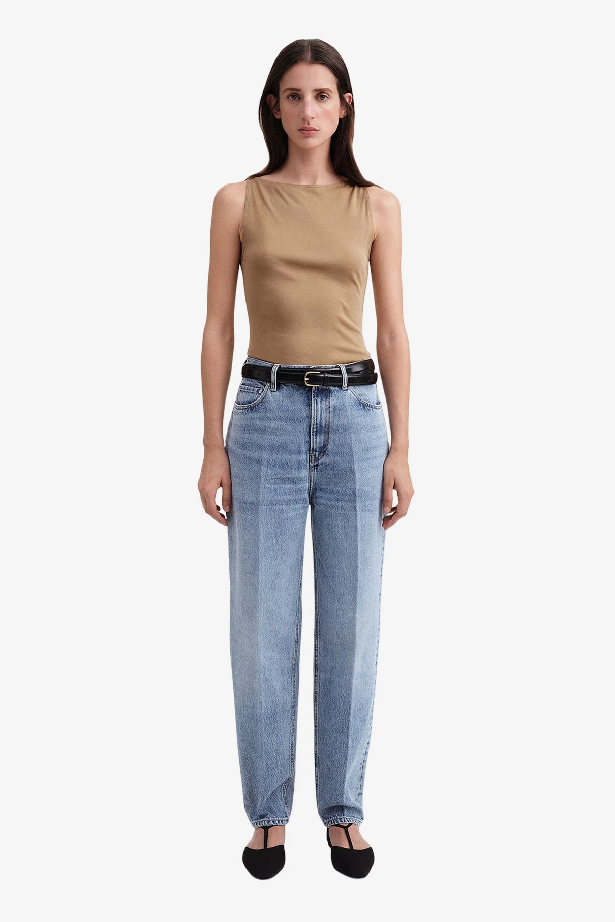 Toteme Sleeveless Boat Neck Top Nutmeg