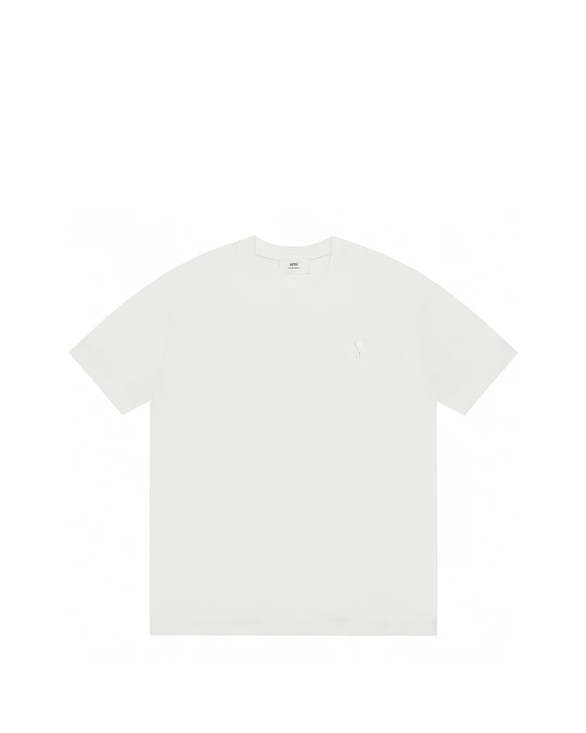 AMI Paris Ami De Coeur Tonal Small Heart T-Shirt White