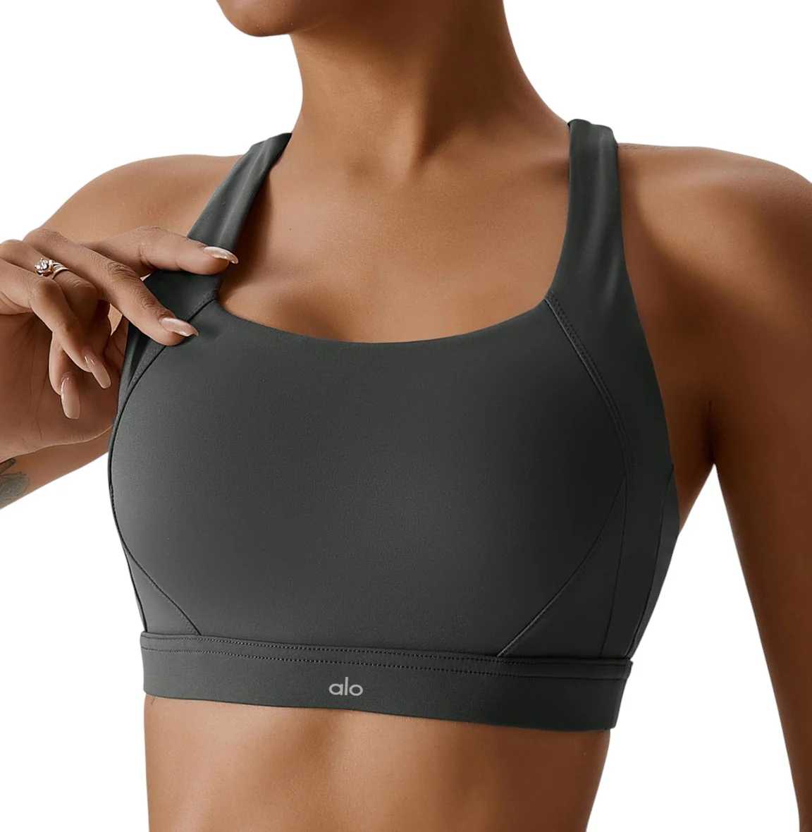 Alo Yoga Airlift Suit Up Sports Bra Volcanic Ash