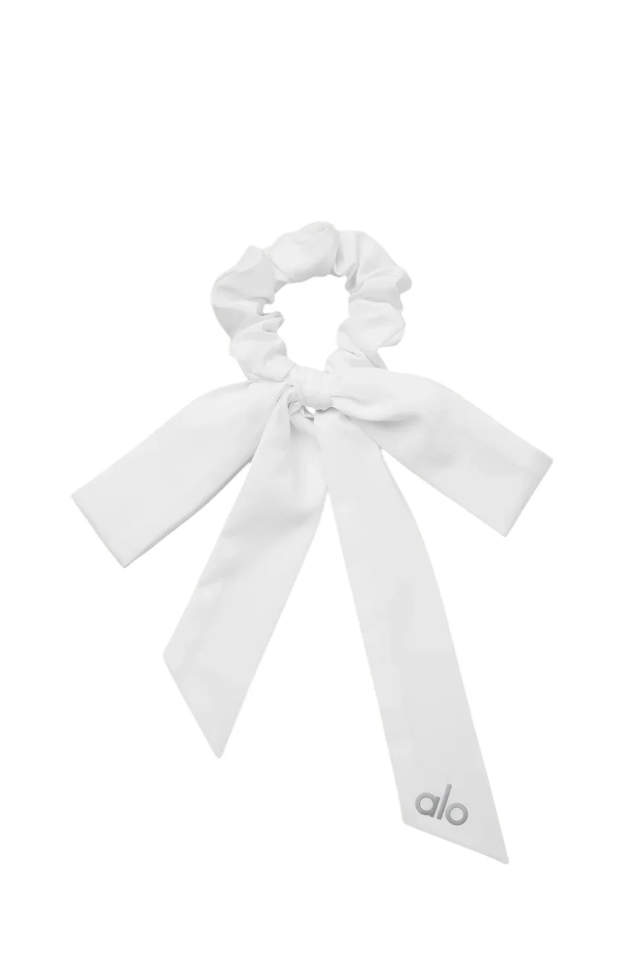 Alo Yoga Love Knots Tie Scrunchie White