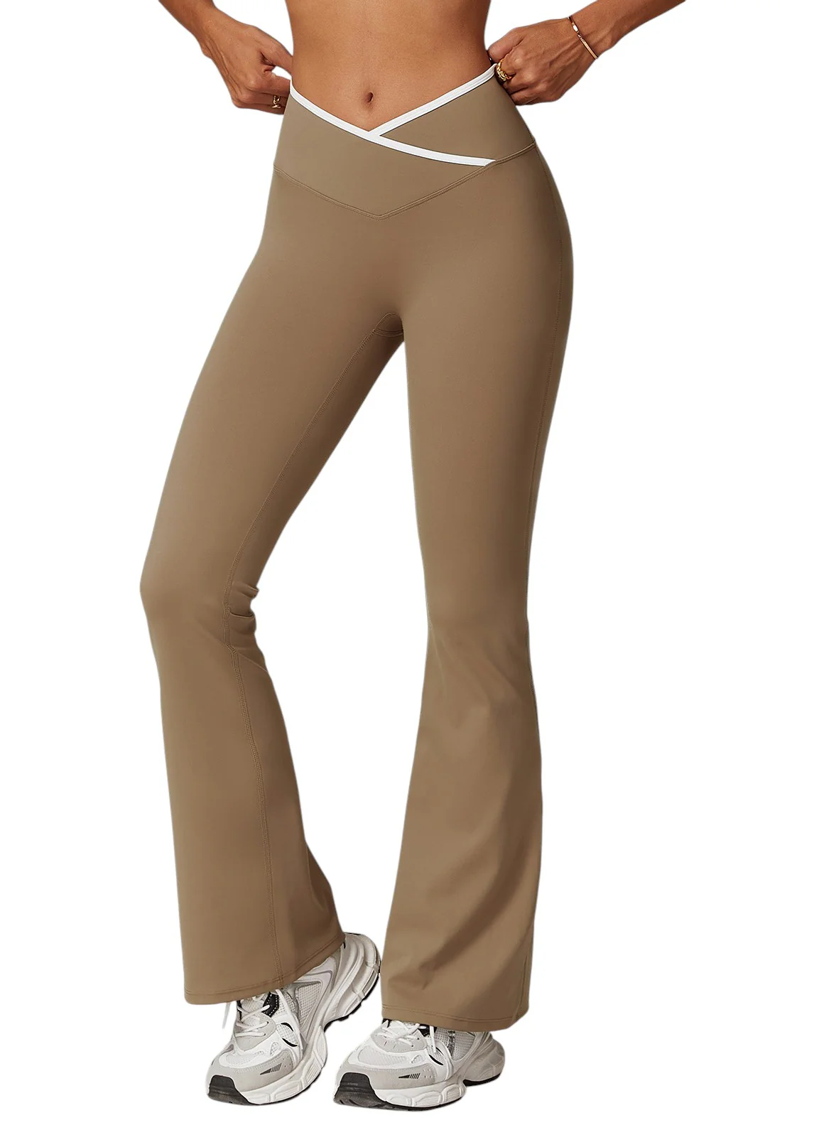 Alo Yoga Contrast Line Pants Mocha Brown