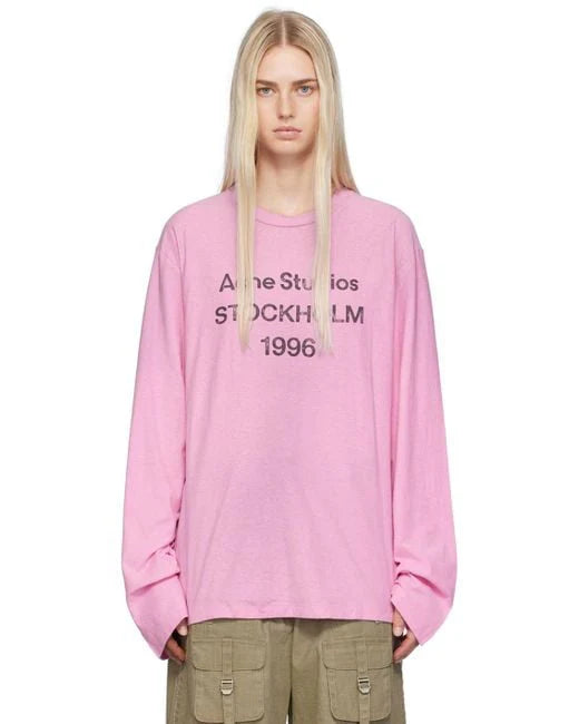 Acne Studios Stamp Logo Long Sleeve Candy Pink